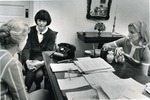 Dean of Students Ann S. Gebhardt with Queens College seniors, 1967-1968
